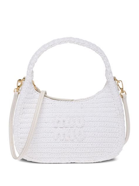 miu miu bag white|miu miu crochet bag.